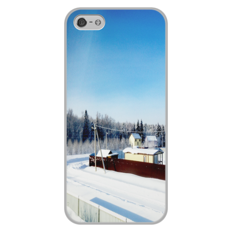 Чехол для iPhone 5/5S, объёмная печать Printio Зима. мороз. солнце.