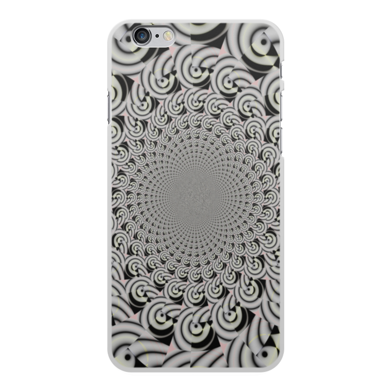 Чехол для iPhone 6 Plus, объёмная печать Printio Черно-белый спиральный калейдоскоп