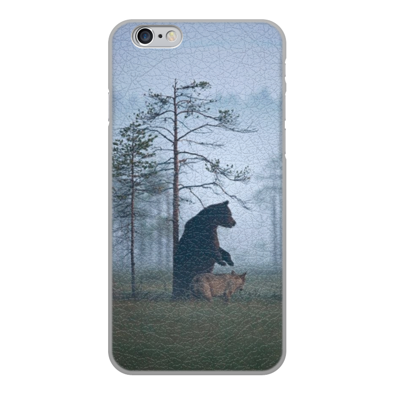 Чехол для iPhone 6, объёмная печать Printio Мишка и волк