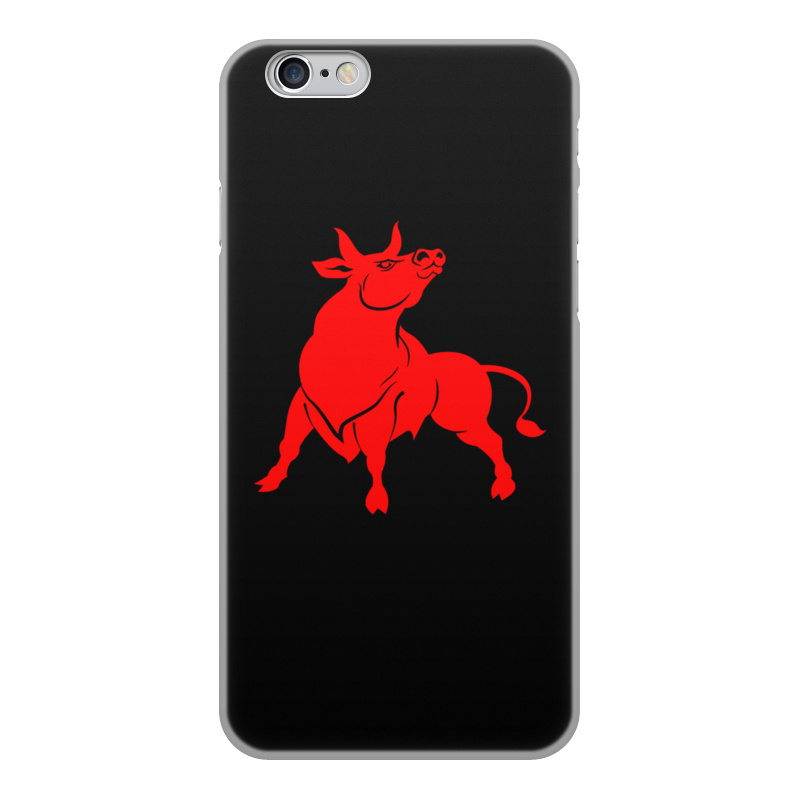 Чехол для iPhone 6, объёмная печать Printio Красный бык
