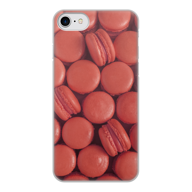 Чехол для iPhone 7, объёмная печать Printio Пирожные макаронс красные