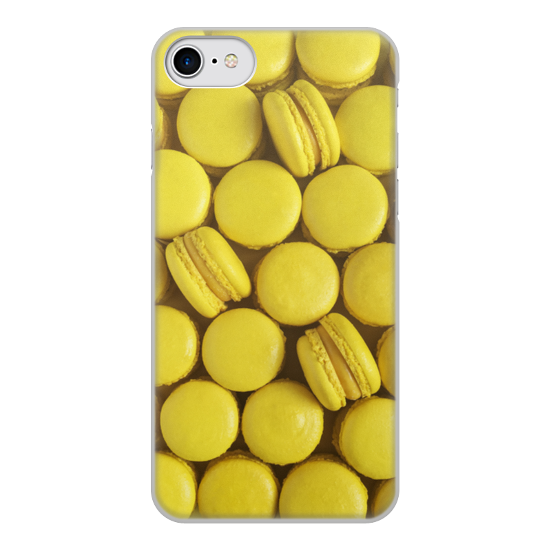 Чехол для iPhone 7, объёмная печать Printio Пирожное макаронс желтый