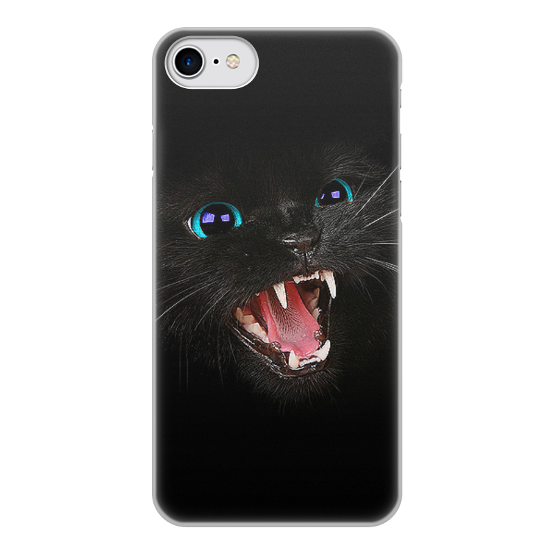 Чехол для iPhone 7, объёмная печать Printio Черная кошка