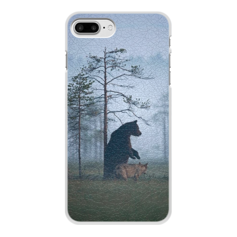Чехол для iPhone 7 Plus, объёмная печать Printio Мишка и волк