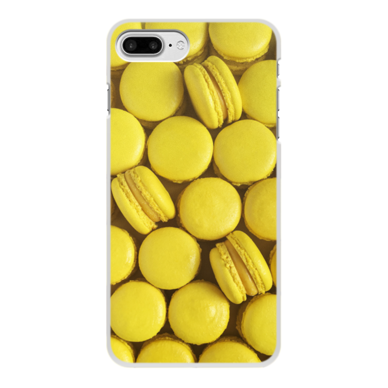 Чехол для iPhone 8 Plus, объёмная печать Printio Пирожные макаронс желтые