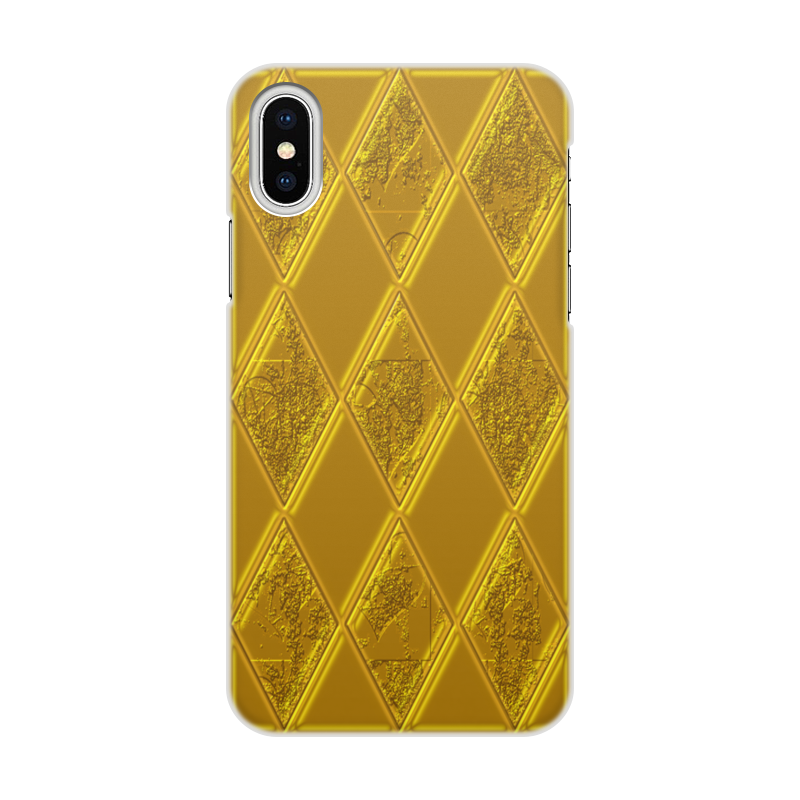 Чехол для iPhone X/XS, объёмная печать Printio Золотой ромб