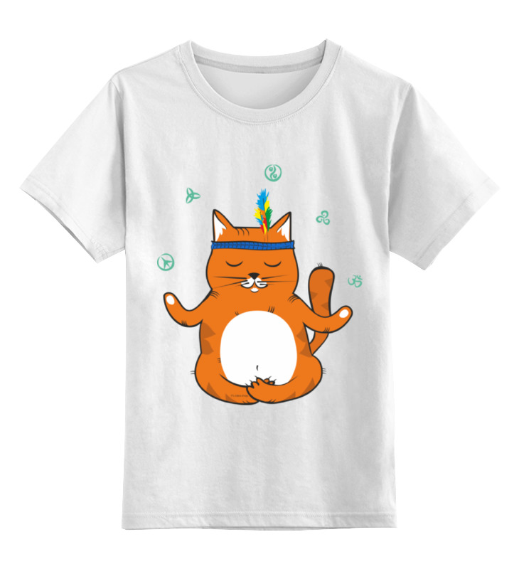 Детская футболка классическая унисекс Printio Рыжий котик don't panic be cool - it's idea shop