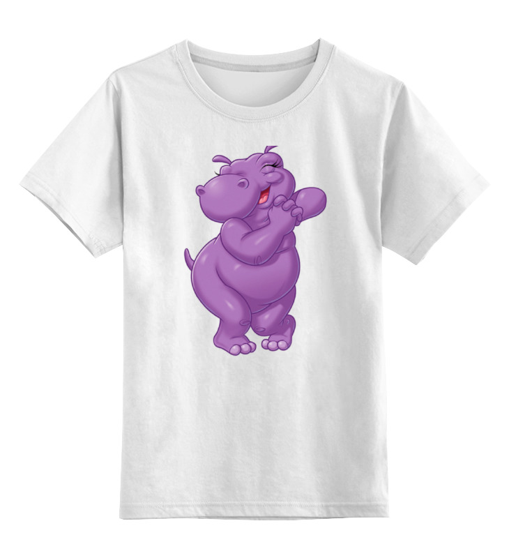 Детская футболка классическая унисекс Printio Счастливый бегемотик