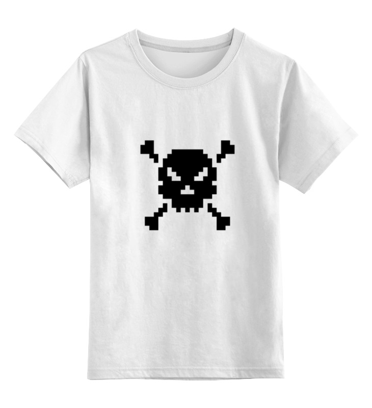 Детская футболка классическая унисекс Printio Pixel art skull