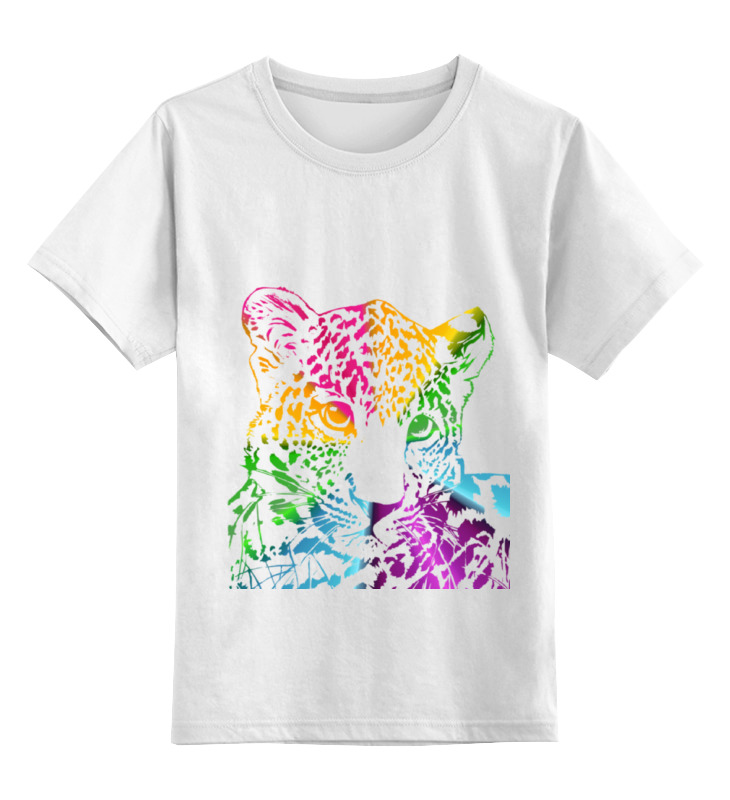 Детская футболка классическая унисекс Printio Радужный леопард
