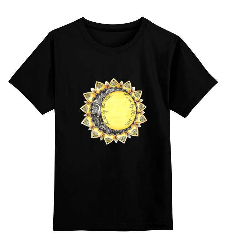 Детская футболка классическая унисекс Printio Love by the moon. live by the sun.