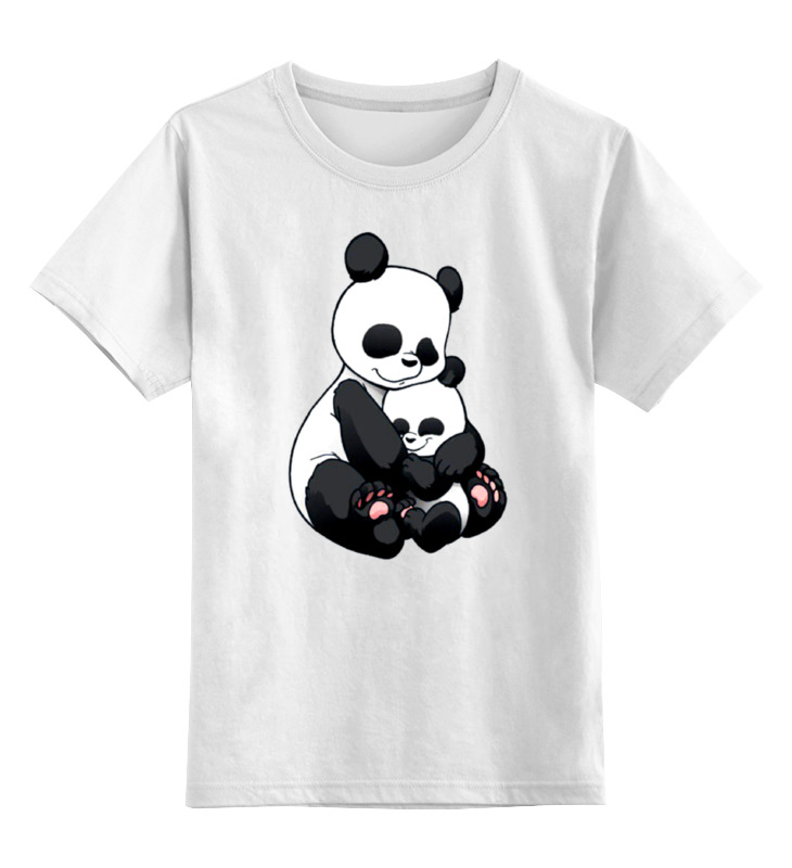 Детская футболка классическая унисекс Printio Панда с малышом