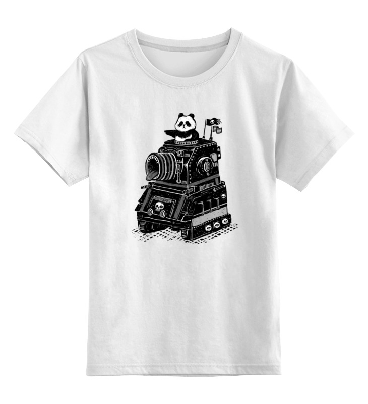 Детская футболка классическая унисекс Printio Панда в танке