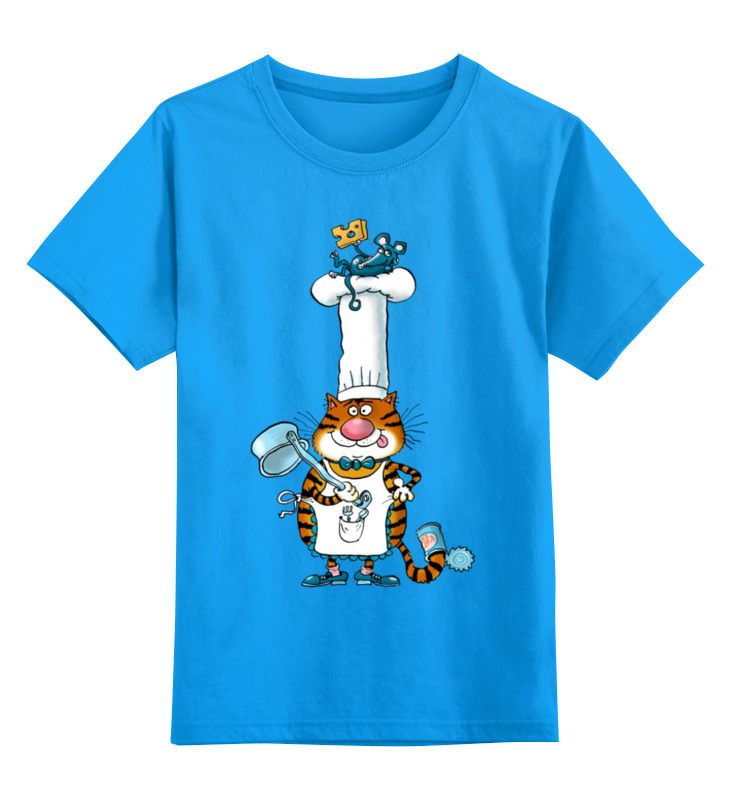 Детская футболка классическая унисекс Printio Повар кот