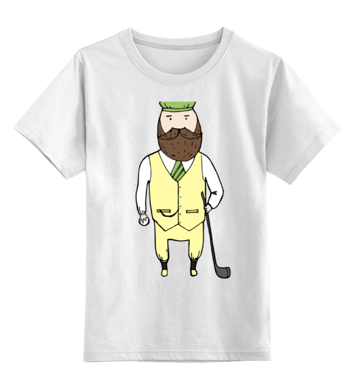 Детская футболка классическая унисекс Printio Джентльмен с клюшкой для гольфа