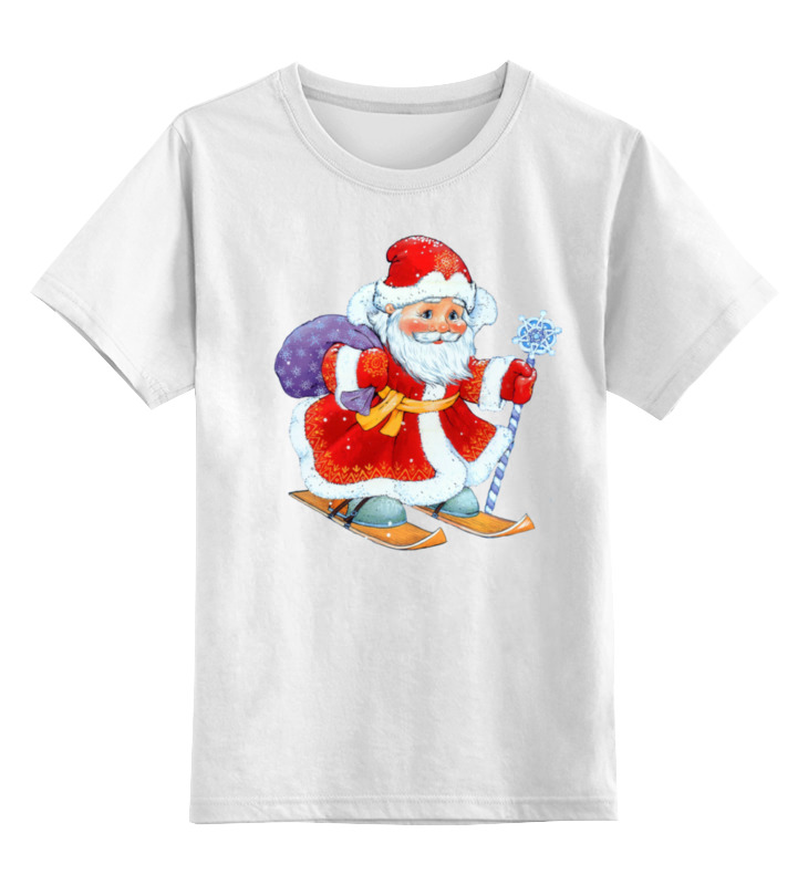 Детская футболка классическая унисекс Printio Дед мороз с мешком подарков