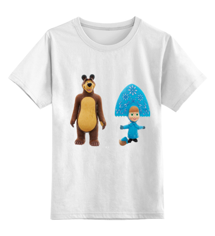Детская футболка классическая унисекс Printio Кукла-девочка маша и миша. смешные озорные