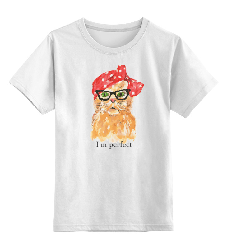 Детская футболка классическая унисекс Printio Я совершенство (кошка)