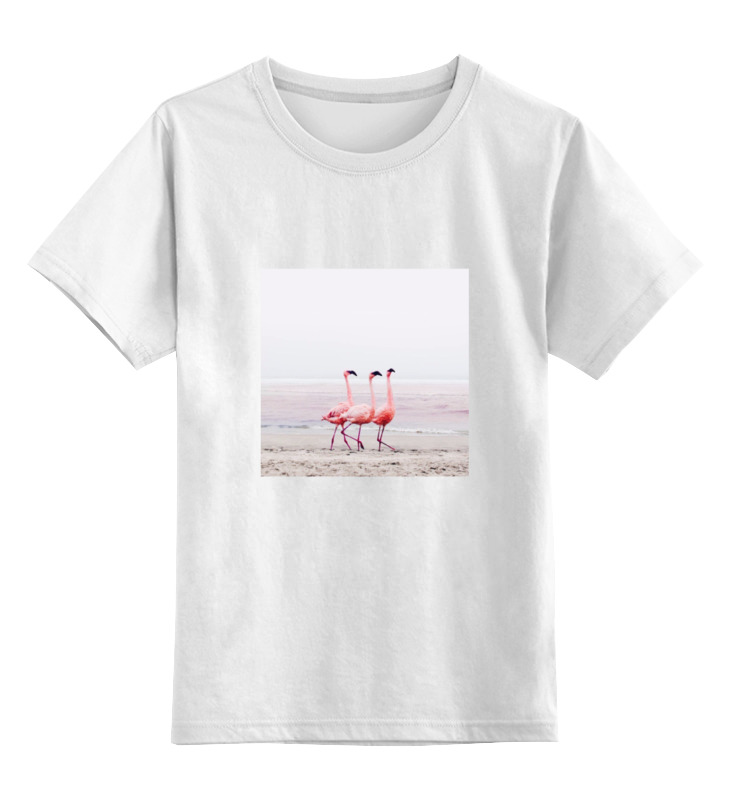 Детская футболка классическая унисекс Printio Розовые фламинго