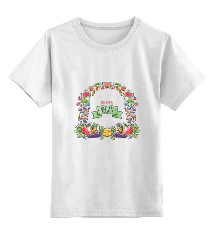 Детская футболка классическая унисекс Printio Go vegan!