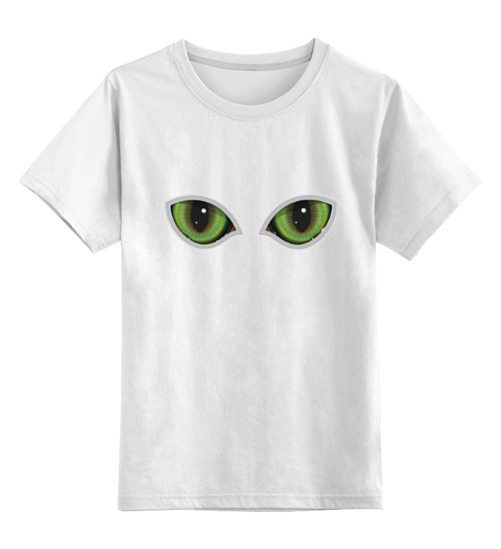 Детская футболка классическая унисекс Printio Глаза кота сквозь прорезь смотрят