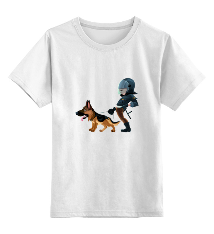 Детская футболка классическая унисекс Printio Коп с собакой