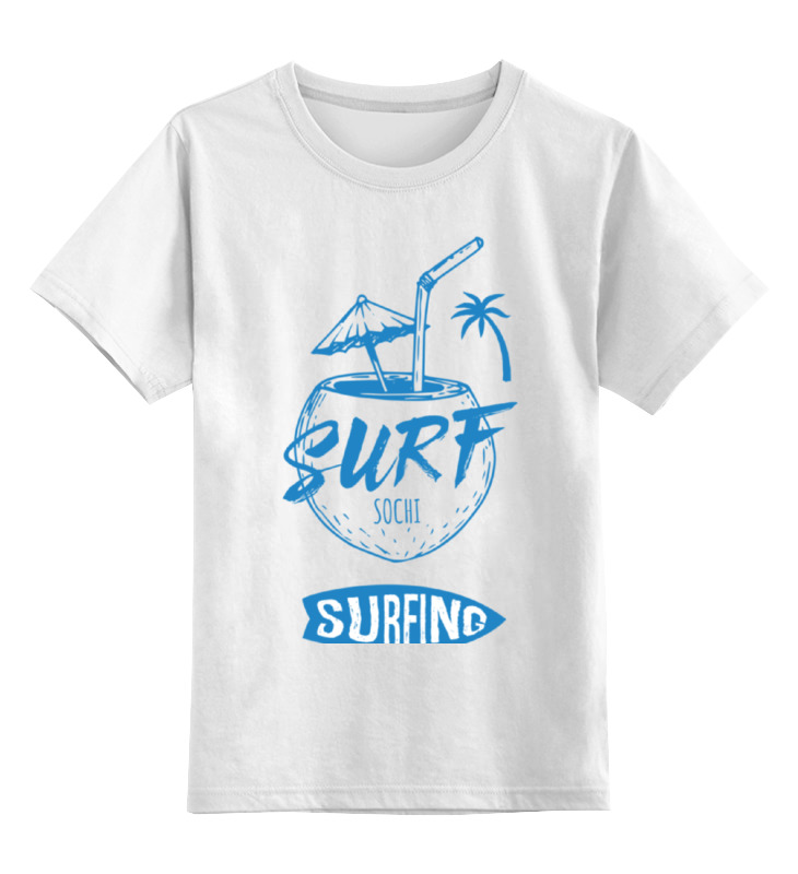 Детская футболка классическая унисекс Printio Сочи серфинг