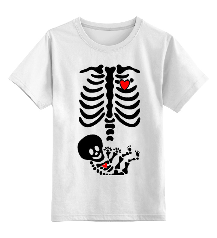 Детская футболка классическая унисекс Printio Скелет в скелете