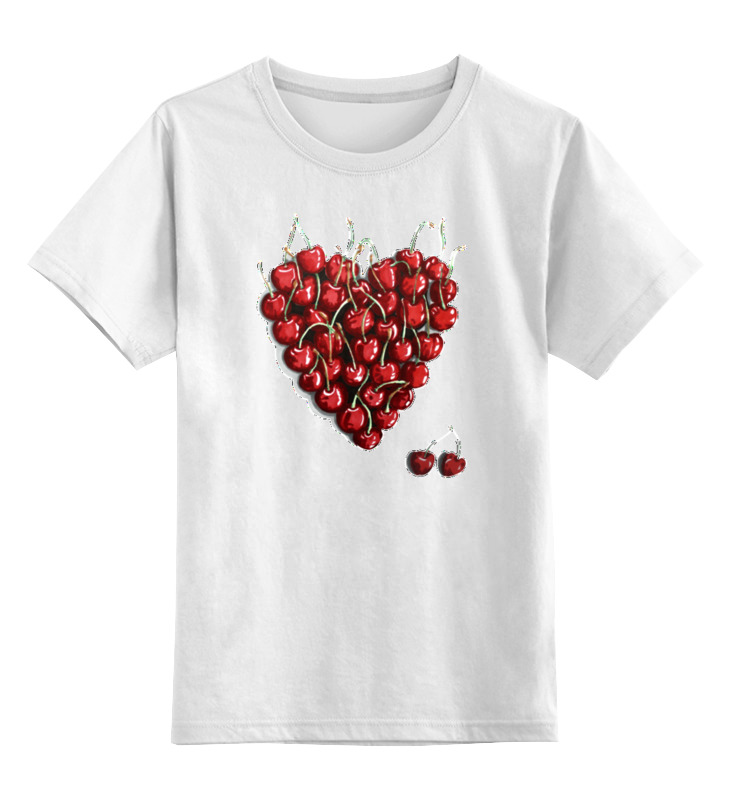 Детская футболка классическая унисекс Printio Вишневое сердце