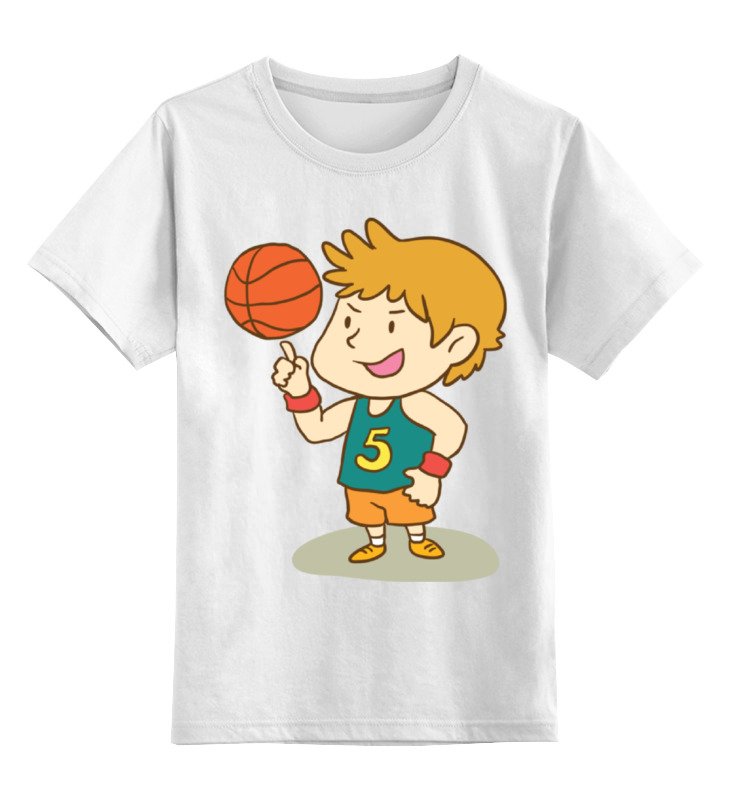 Детская футболка классическая унисекс Printio Юный баскетболист