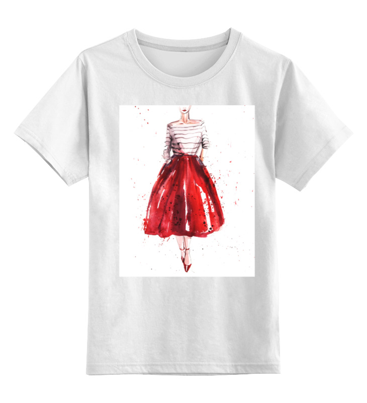 Детская футболка классическая унисекс Printio Red skirt, red lips