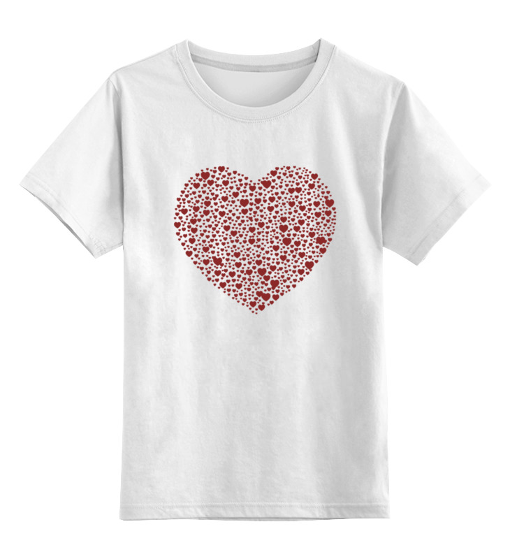 Детская футболка классическая унисекс Printio Сердца в сердце серая
