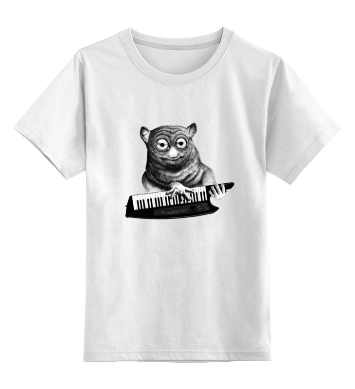 Детская футболка классическая унисекс Printio Лемур с синтезатором