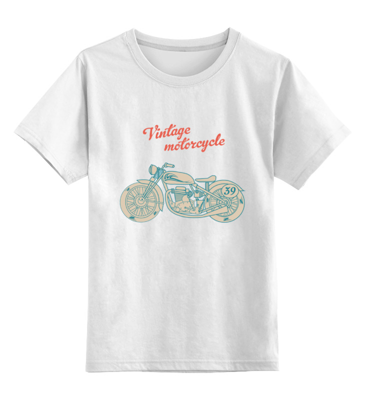 Детская футболка классическая унисекс Printio Винтажный мотоцикл