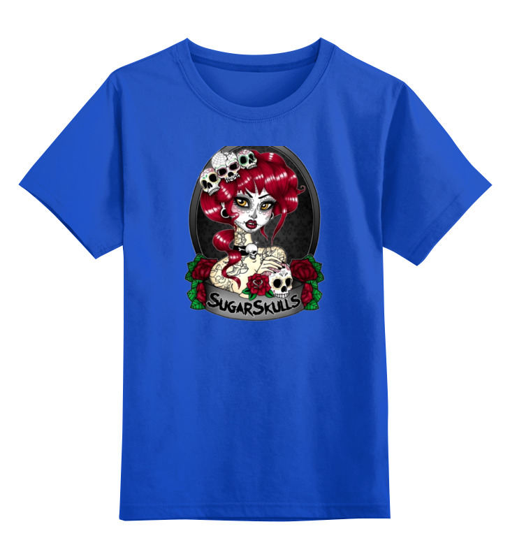 Детская футболка классическая унисекс Printio Девушка с черепами