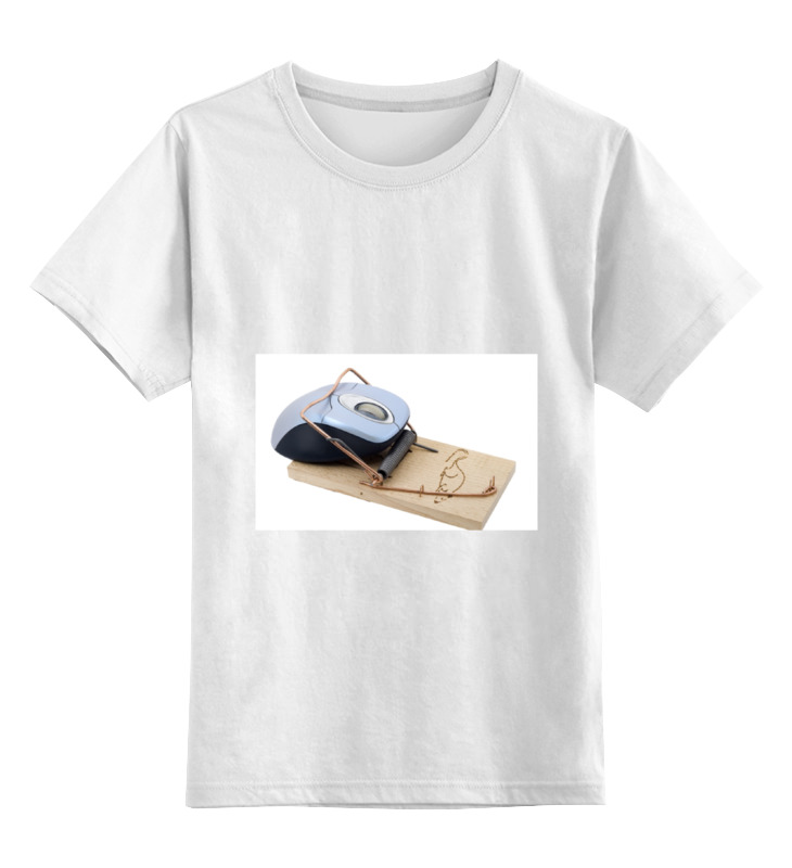 Детская футболка классическая унисекс Printio Компьютерная мышка в мышеловке