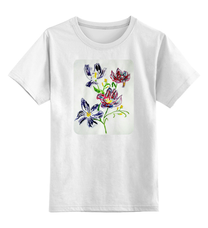 Детская футболка классическая унисекс Printio Лиловые цветы