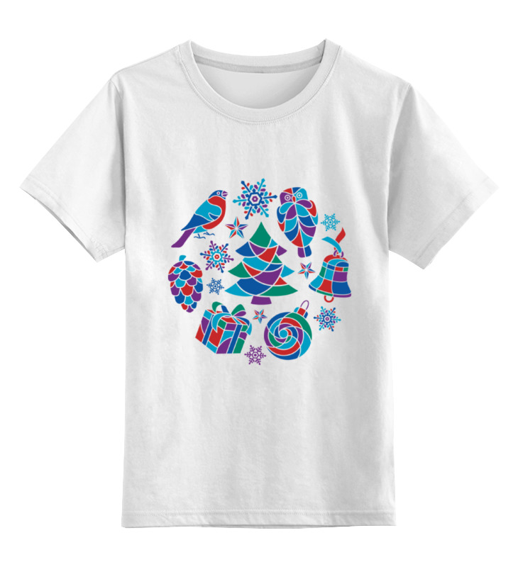 Детская футболка классическая унисекс Printio Зимняя мозаика
