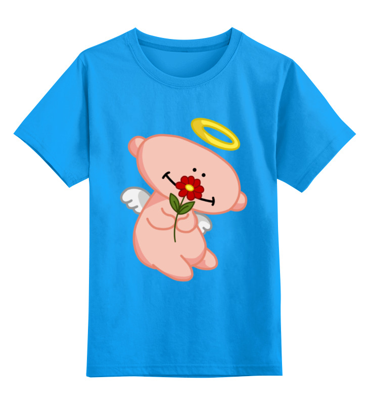 Детская футболка классическая унисекс Printio Ангел с цветком