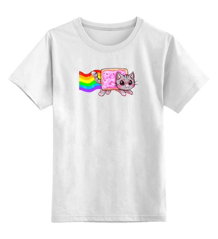 Детская футболка классическая унисекс Printio Кот и радуга