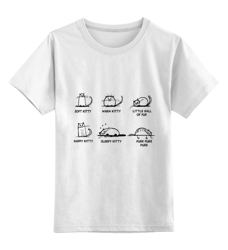 Детская футболка классическая унисекс Printio Soft kitty warm kitty
