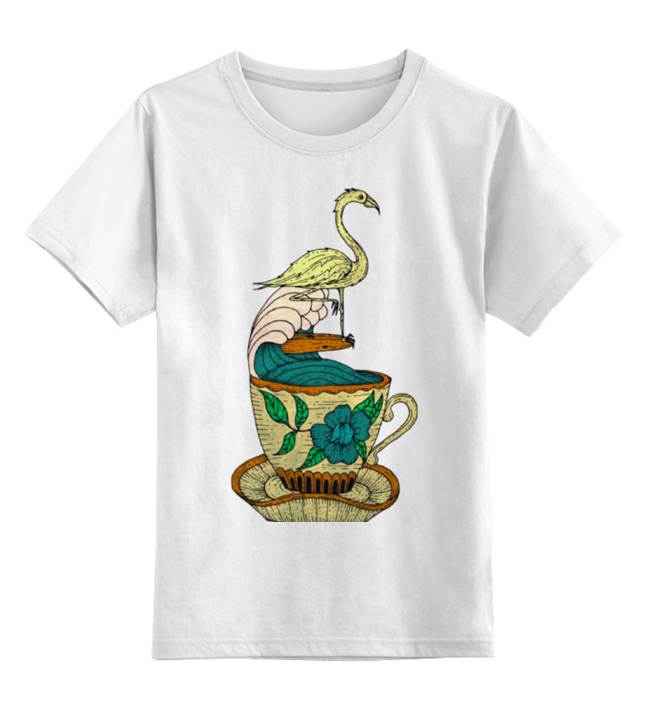 Детская футболка классическая унисекс Printio Фламинго
