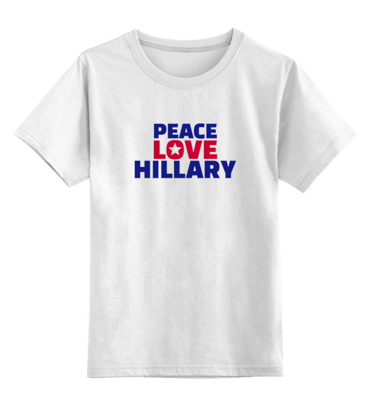 Детская футболка классическая унисекс Printio Peace love hillary