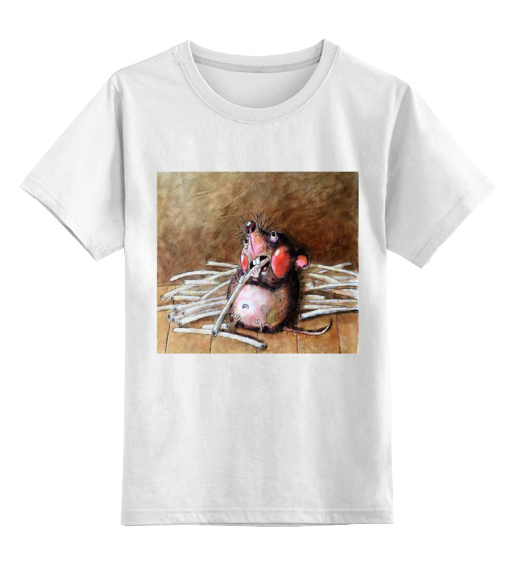 Детская футболка классическая унисекс Printio Обед толстой мышки