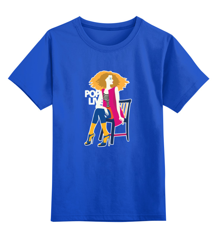 Детская футболка классическая унисекс Printio Поп арт дизайн. красивая девушка в полосатой майке