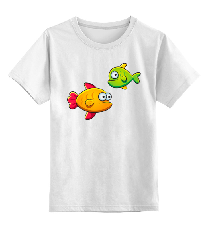 Детская футболка классическая унисекс Printio Две морские рыбки: желтая и зеленая