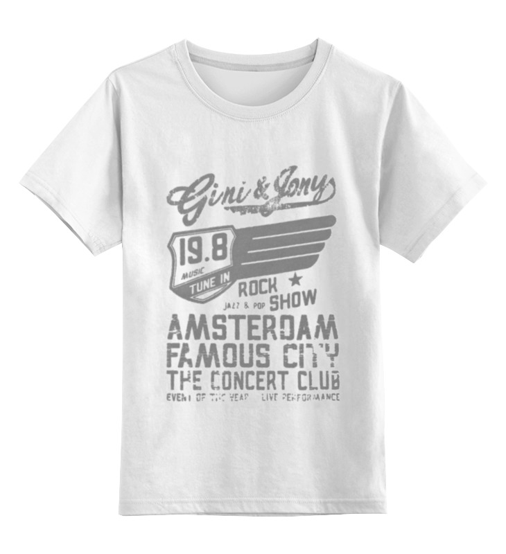 Детская футболка классическая унисекс Printio Gini & jony boy amsterdam rock show