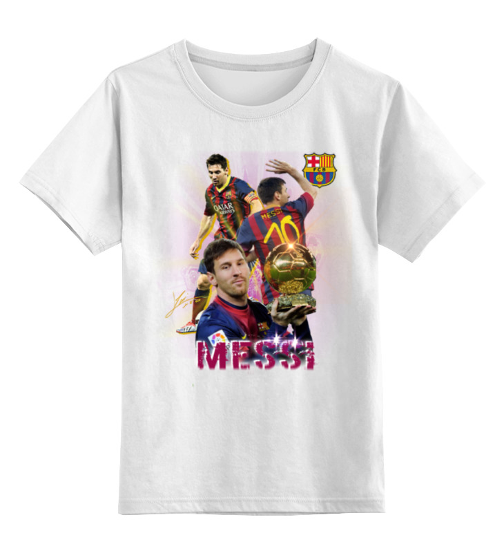 Детская футболка классическая унисекс Printio Месси - барселона