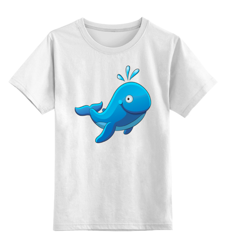 Детская футболка классическая унисекс Printio Большой морской кит с фонтаном