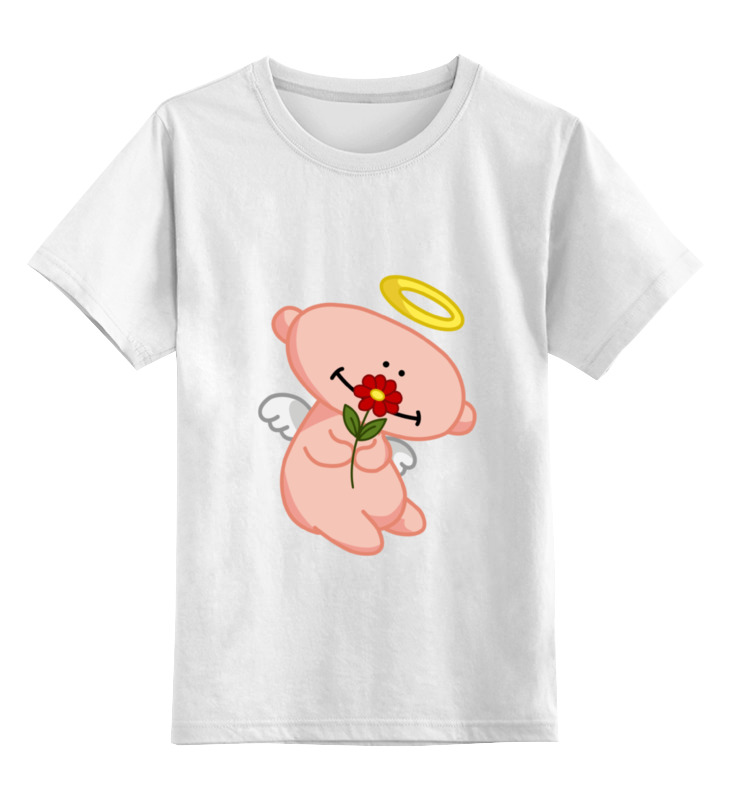 Детская футболка классическая унисекс Printio Ангел с цветком